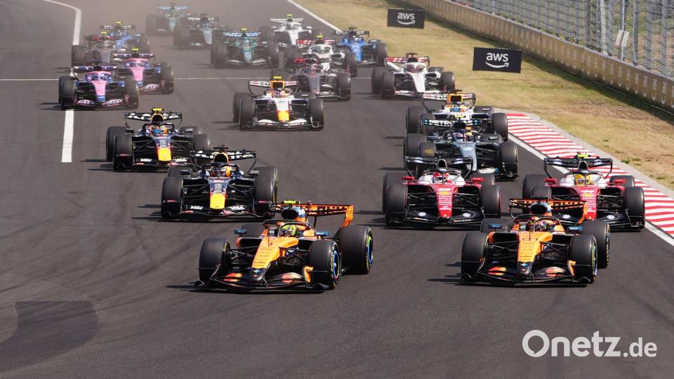 Lando Norris (l) gibt in Budapest das Tempo vor. Bild: David Davies/PA Wire/dpa
