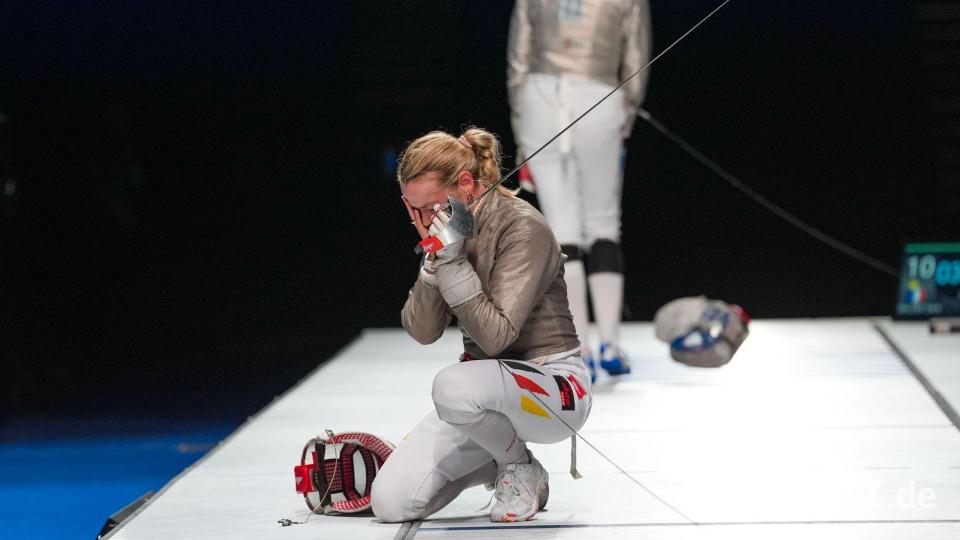 Die Säbelfechterin beendete damit lange titellose Jahre für das deutsche Team. Bild: Luca Pagliaricci/Bizzi Team/Deutscher Fechter-Bund/dpa