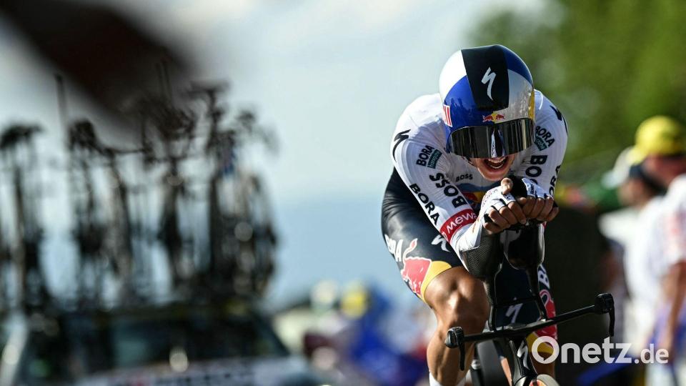 Florian Lipowitz sorgte für das deutsche Tour-Drama in diesem Jahr. (Archivbild) Bild: Loic Venance/AFP/dpa
