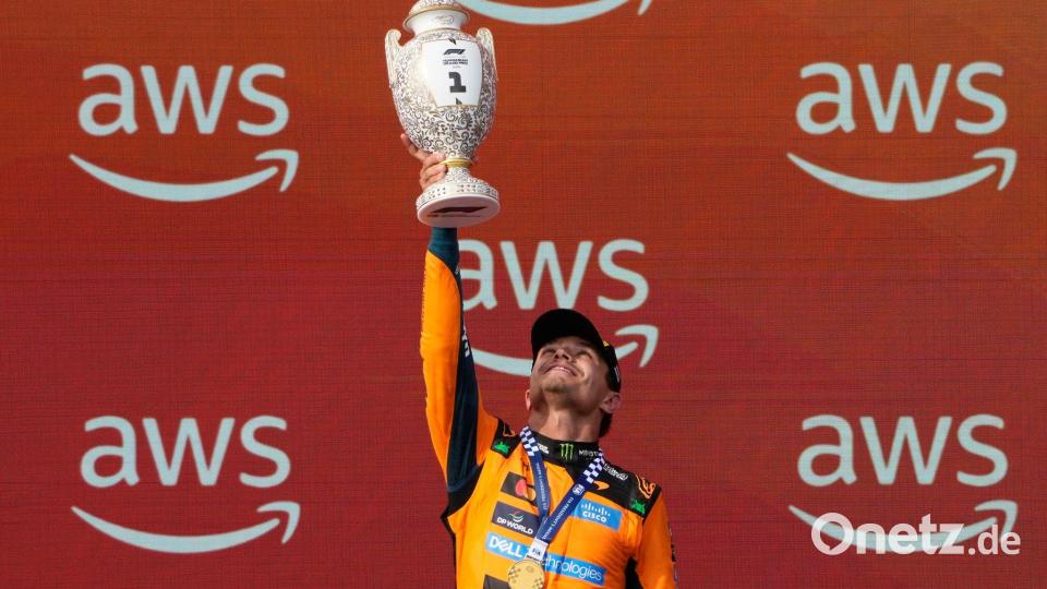 Lando Norris triumphiert auf dem Hungaroring. Bild: Darko Bandic/AP/dpa