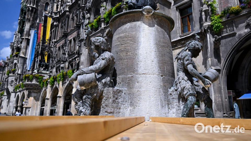 Der Fischbrunnen ist derzeit trocken (Archiv). Bild: Sven Hoppe/dpa
