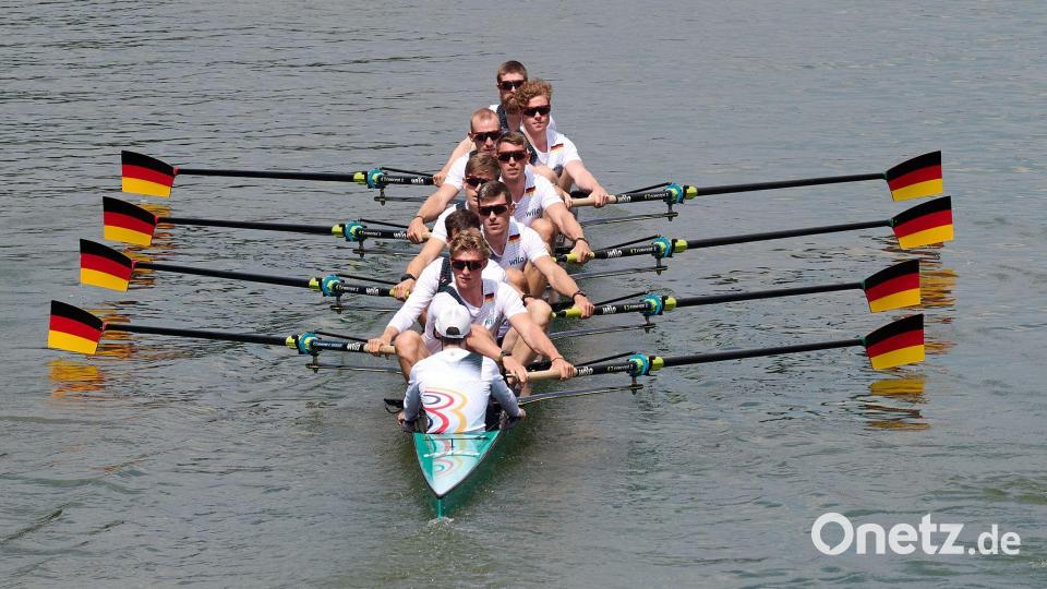 Der Deutschland-Achter der Männer greift bei der Ruder-EM in Varese nach einer Medaille. (Archivbild) Bild: Bernd Thissen/dpa