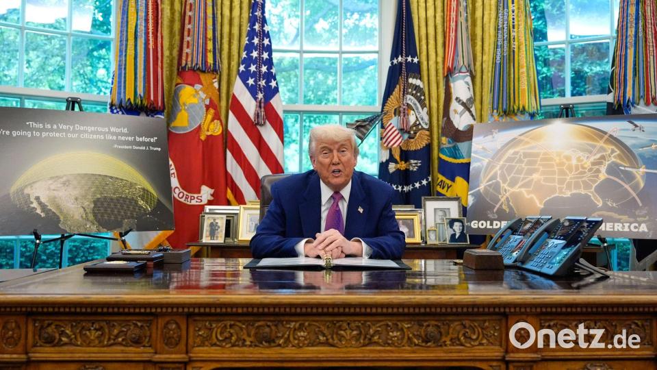 Lässt Donald Trump weitere US-Atomwaffen in Europa stationieren? Experten halten dies für ein realistisches Szenario. (Archivbild) Bild: Alex Brandon/AP/dpa