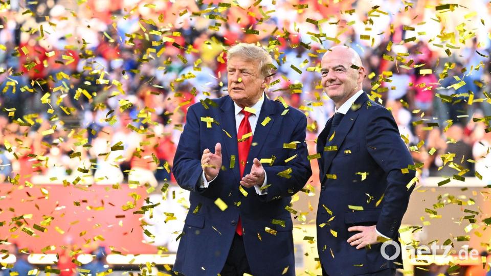 Während der WM hatten Donald Trump (l) und Gianni Infantino viel Spaß zusammen. (Archivbild) Bild: Tom Weller/dpa