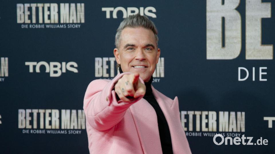 Robbie Williams promotete sein Biopic mit Begeisterung. (Archivbild) Bild: Henning Kaiser/dpa