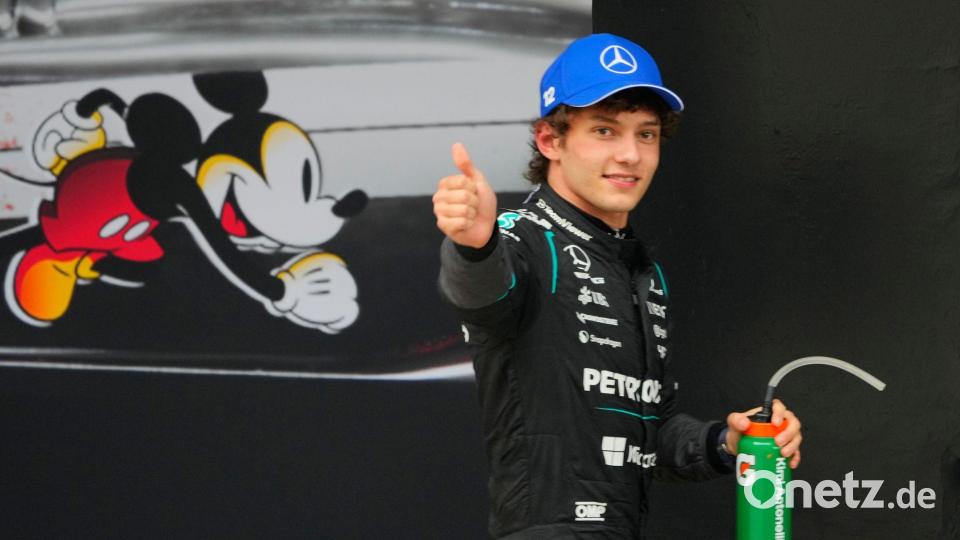 Sogar schneller als Micky Maus: WM-Spitzenreiter Kimi Antonelli. (Archivbild) Bild: Vincent Thian/AP/dpa