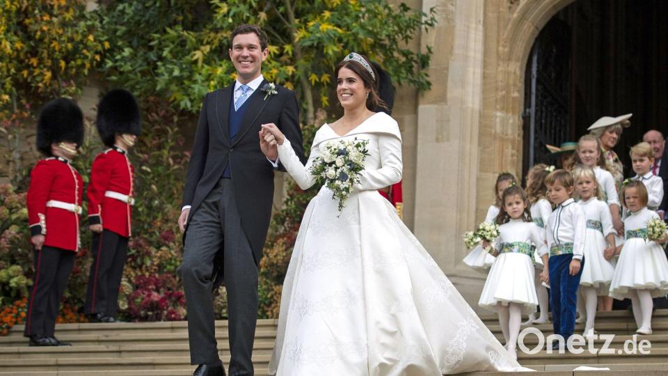 Eugenie und ihr Mann gaben sich 2018 das Ja-Wort. (Archivbild) Bild: Victoria Jones/PA Wire/dpa