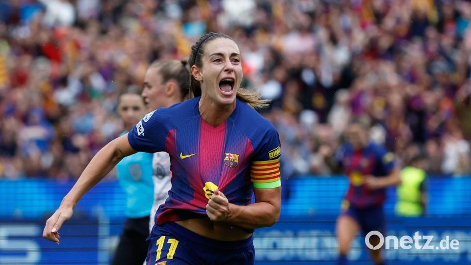 Barcelonas Vereinsikone Alexia Putellas: ab nach England. (Archivbild) Bild: Joan Monfort/AP/dpa