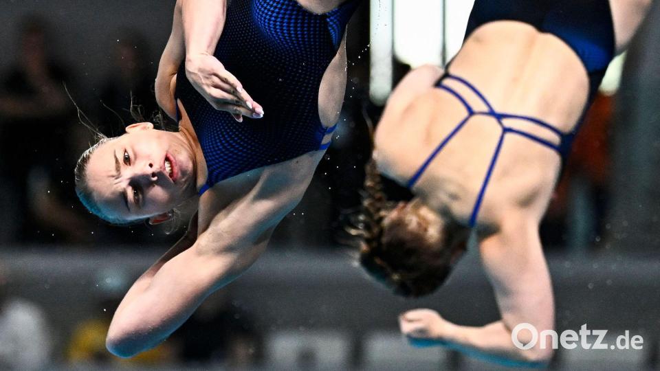 Lena Hentschel und Jette Müller freuten sich über Bronze. Bild: Julien De Rosa/AFP/dpa