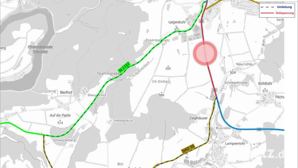 Die Fahrbahnerneuerung auf der B22 bei Tännesberg beginnt. Grafik: Staatliches Bauamt Amberg-Sulzbach