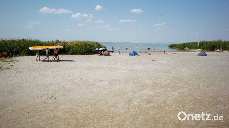Trockenheit legt Seeboden am Balaton frei Bild: Gregor Fischer/dpa