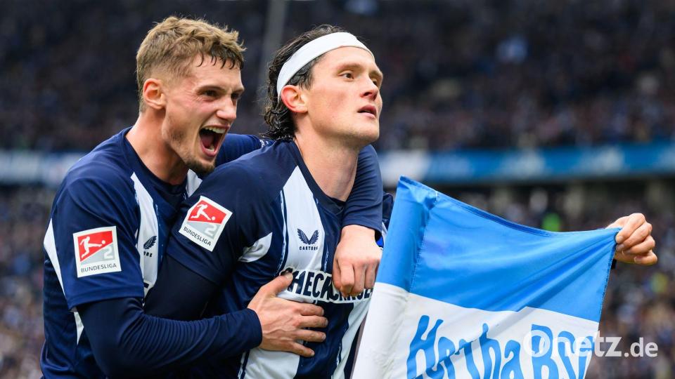 Bei Hertha BSC war Fabian Reese (r) eine Identifikationsfigur. (Archivbild) Bild: Robert Michael/dpa