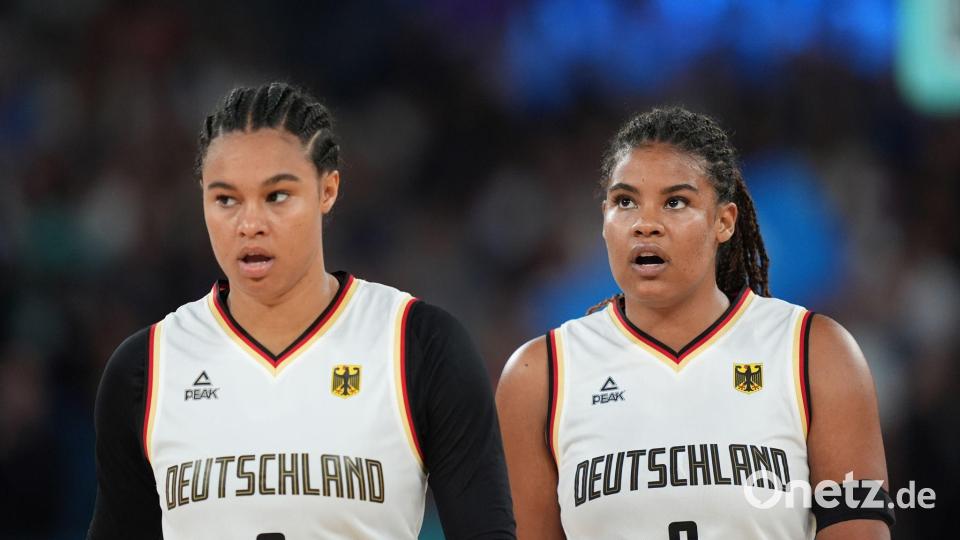 Satou (l) und Nyara Sabally sollen wichtige Rollen im deutschen Team einnehmen. (Archivbild) Bild: Marcus Brandt/dpa