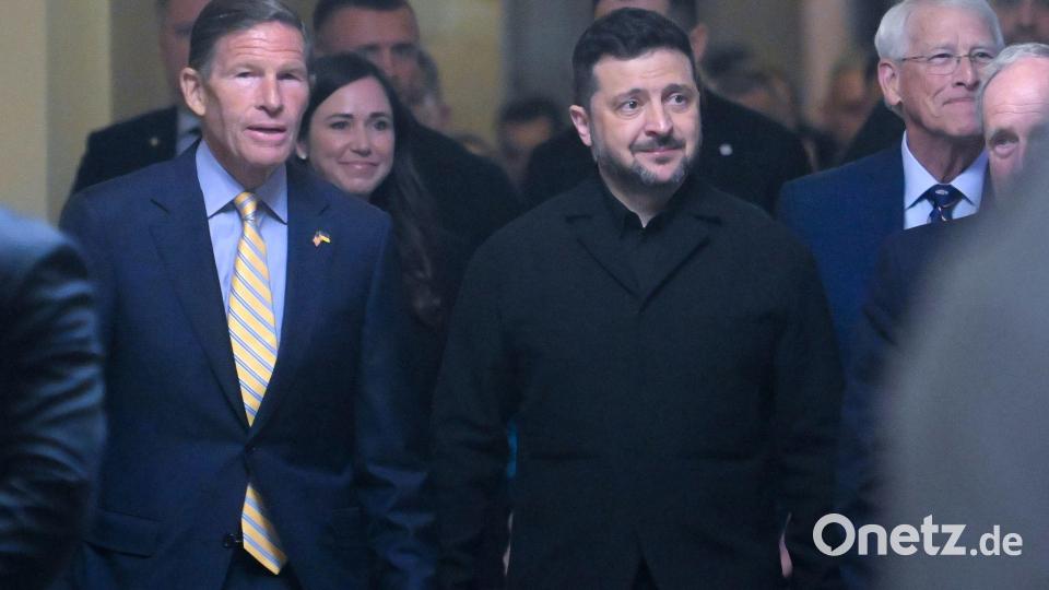 Der ukrainische Präsident Wolodymyr Selenskyj traf vergangene Woche in Washington unter anderem den demokratischen Senator Richard Blumenthal. (Archivbild) Bild: Rod Lamkey/AP/dpa