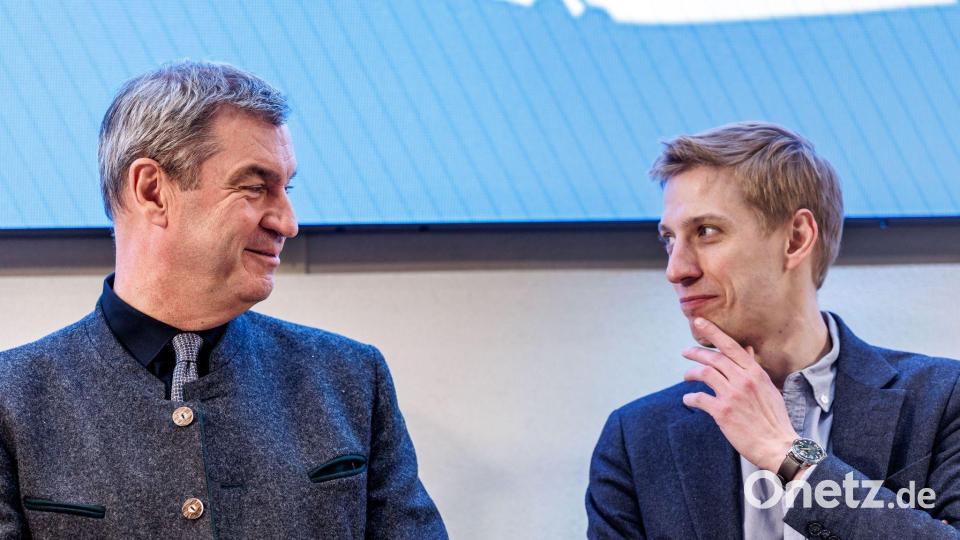 CSU-Söder und der Grünen-Mann Krause. (Archivbild) Bild: Matthias Balk/dpa