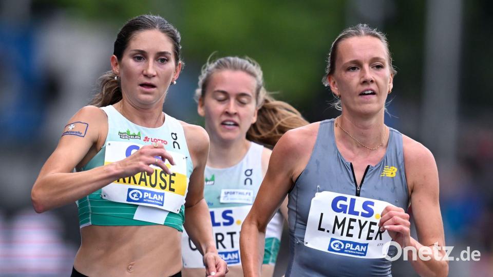 Gesa Felicitas Krause (l), Olivia Gürth (M) und Lea Meyer (l) treten über 3.000 Meter Hindernis an. (Archivbild) Bild: Sven Hoppe/dpa