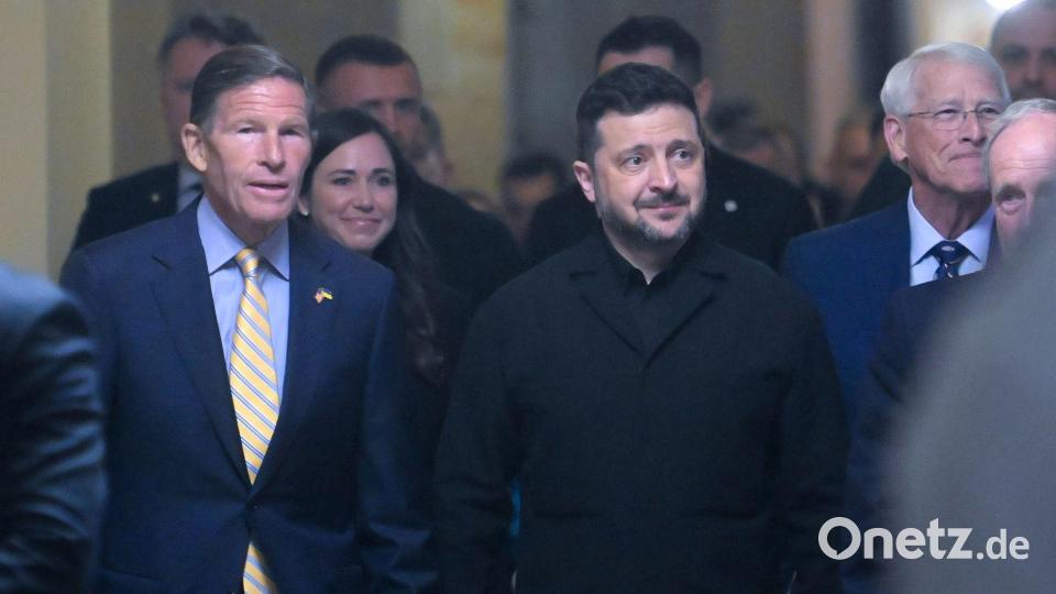 Der ukrainische Präsident Selenskyj traf vorige Woche den demokratischen Senator Blumenthal. (Archivbild) Bild: Rod Lamkey/AP/dpa