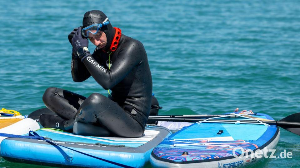 Vorbereitung auf den Rekordversuch. Bild: Stefan Puchner/dpa