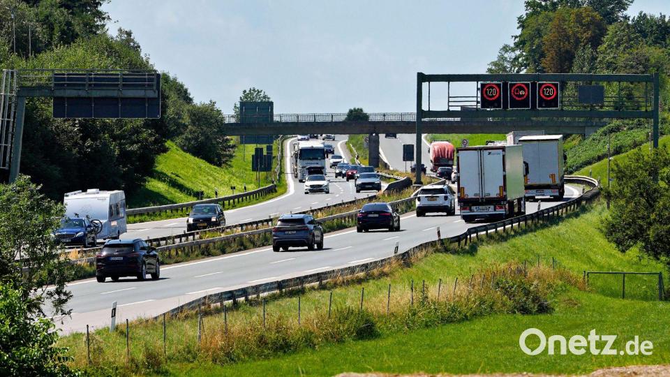 Der betroffene Abschnitt der A8 ist nur vierspurig und meist ohne Seitenstreifen. Bild: Uwe Lein/dpa