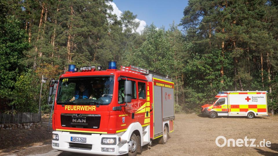 Ein Großaufgebot der Feuerwehr war bei dem Waldbrand bei Holzhammer im Einsatz. Bild: Daniel Karmann/dpa
