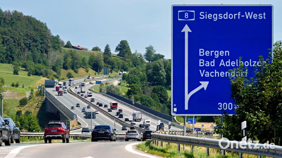 Der betroffene Abschnitt der A8 ist nur vierspurig und meist ohne Seitenstreifen. Bild: Uwe Lein/dpa