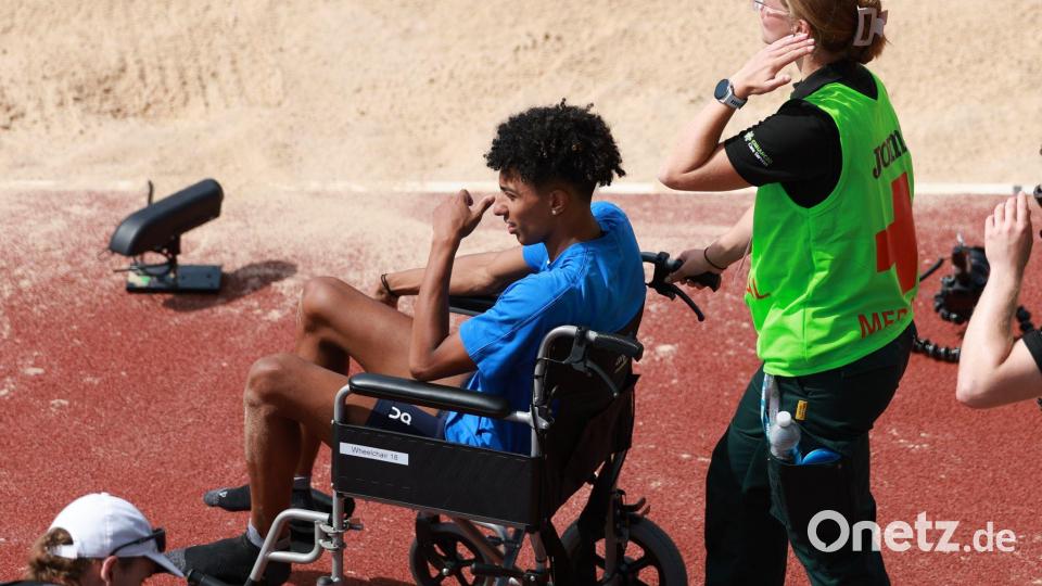 Im Verletzungspech: Mattia Furlani. Bild: Morgan Harlow/AP/dpa