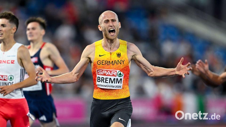 Florian Bremm jubelt im Ziel über Silber. Bild: Sven Hoppe/dpa
