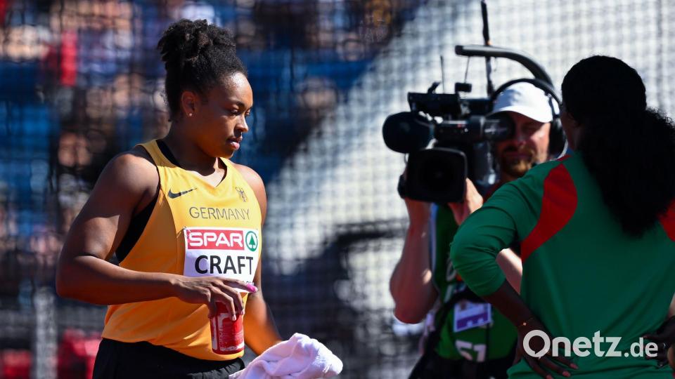 Shanice Craft qualifizierte sich mit dem ersten Wurf für das Diskus-Finale. Bild: Sven Hoppe/dpa
