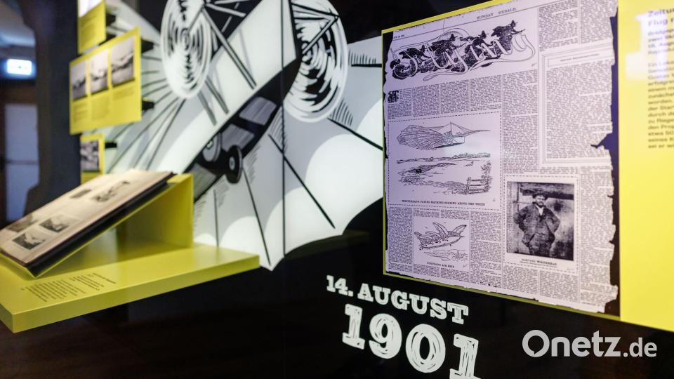 Am 14. August 1901, so ist es überliefert, hob die Maschine im US-Städtchen Bridgeport vom Boden ab. Bild: Daniel Karmann/dpa