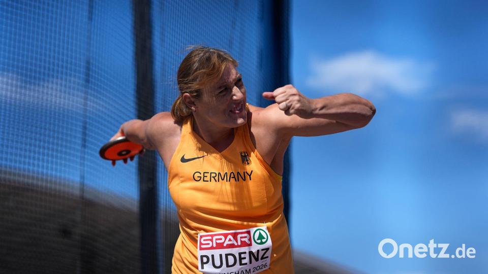 Kristin Pudenz haderte nach der Diskus-Qualifikation mit sich. Bild: Matthias Schrader/AP/dpa