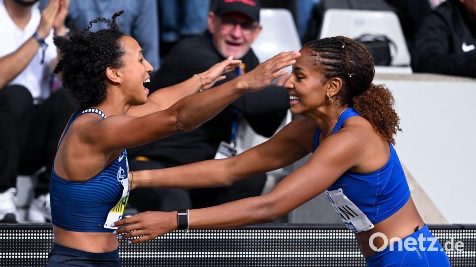 Mikaelle Assani (r) schnappte Malaika Mihambo den deutschen Meistertitel weg. (Archivbild) Bild: Sven Hoppe/dpa