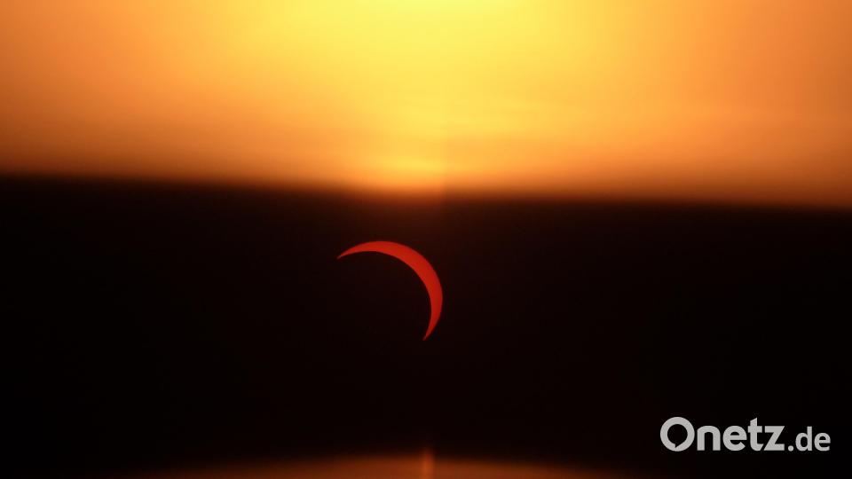 Blick auf die partielle Sonnenfinsternis von Weiden-Ost aus. Bild: Thomas Schaller