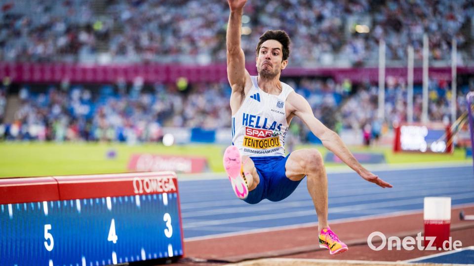 Miltiadis Tentoglou holte seinen vierten EM-Titel in Folge. Bild: Svoboda Jaroslav/CTK/dpa