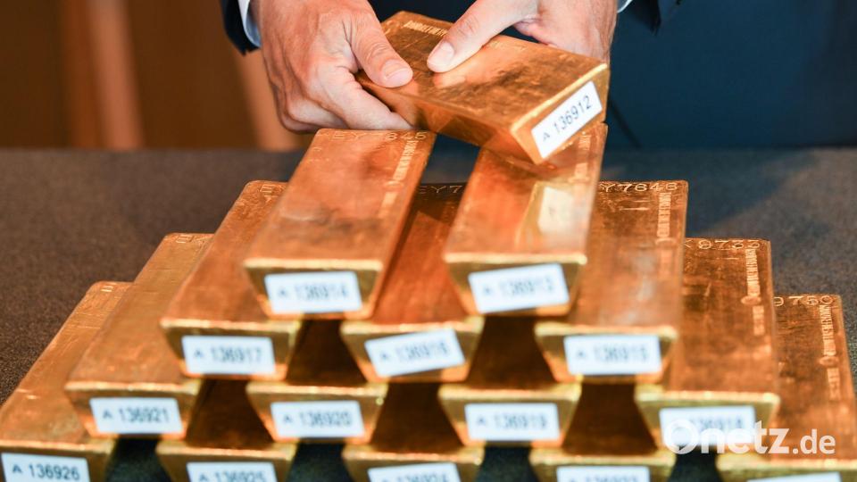 Die Bundesbank verwaltet die Goldreserven des deutschen Staates. (Archivbild) Bild: Arne Dedert/dpa