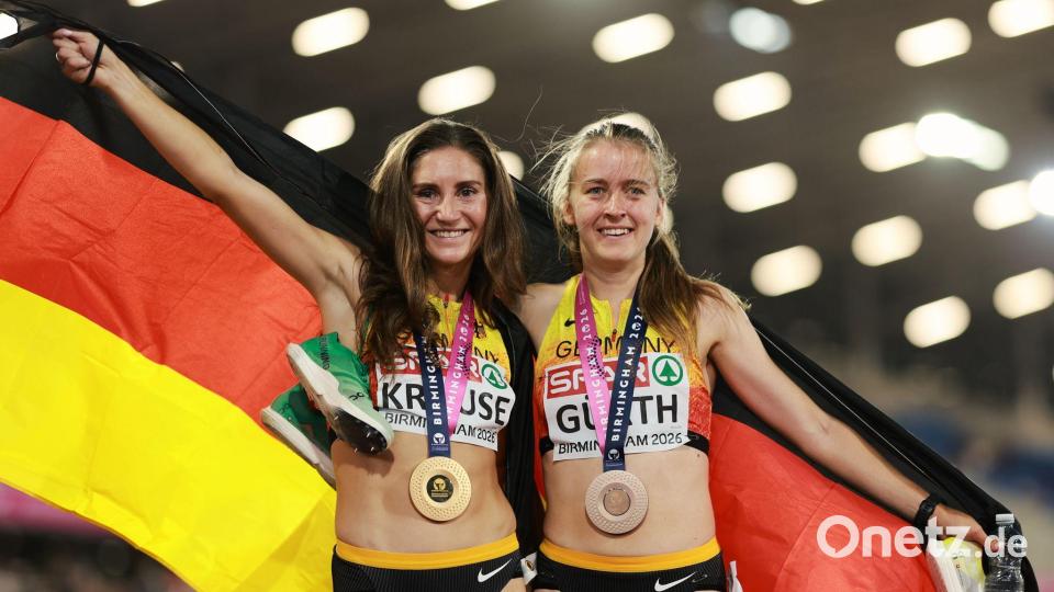 Neben Gesa Krause (l) durfte auch Olivia Gürth über eine Medaille jubeln. Bild: Morgan Harlow/AP/dpa