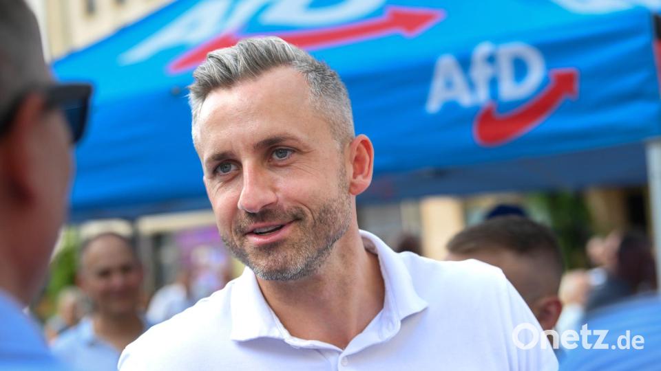 Spitzenkandidat Siegmund würde gern erster AfD-Ministerpräsident werden. (Archivbild) Bild: Heiko Rebsch/dpa