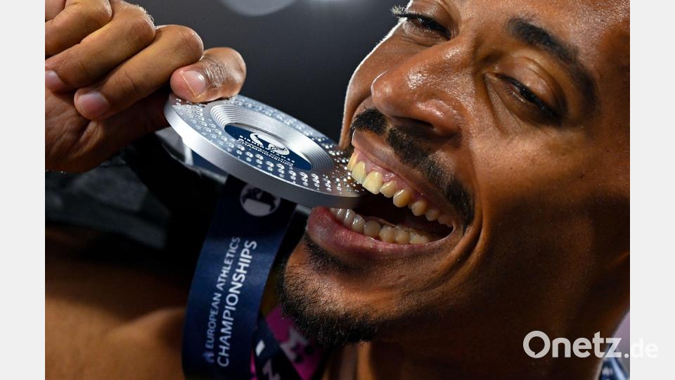 Emil Agyekum lief über 400 Meter Hürden zu Silber. Bild: Sven Hoppe/dpa
