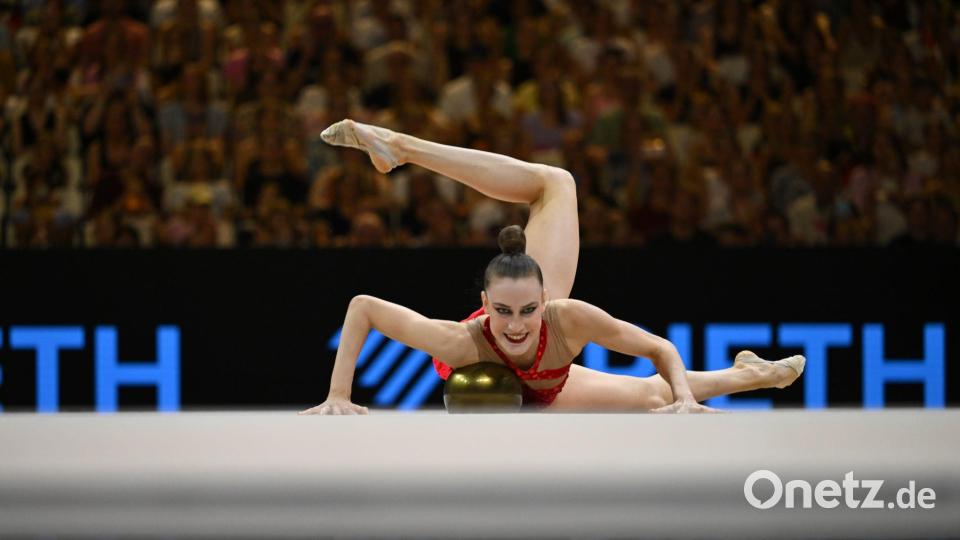 Darja Varfolomeev hat zum dritten Mal WM-Gold im Mehrkampf gewonnen. Bild: Marijan Murat/dpa