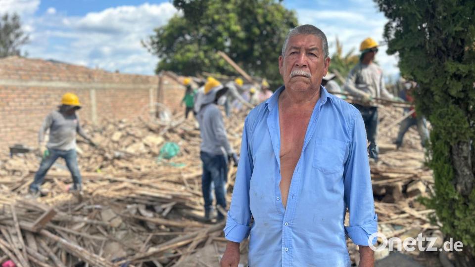 José Omar Duque hat sein Haus nach dem Erdbeben verloren. Bild: Philipp Znidar/dpa