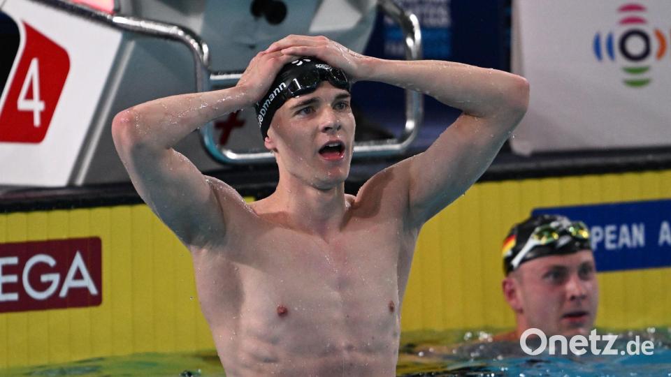 Johannes Liebmann verblüfft die Schwimm-Welt. Bild: Emma Da Silva/AP/dpa