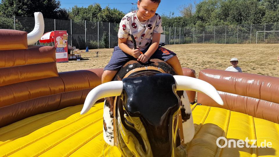 Ein künstlicher Bulle sorgte beim Rodeo für einen wilden Ritt. Bild: Reinhard Kreuzer