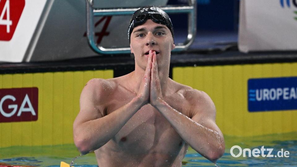 Johannes Liebmann schwimmt auch am letzten EM-Tag. Bild: Emma Da Silva/AP/dpa
