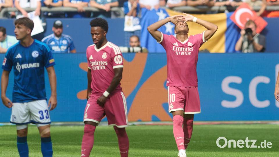 Kylian Mbappé erzielte die frühe Führung für Real Madrid. Bild: Bernd Thissen/dpa