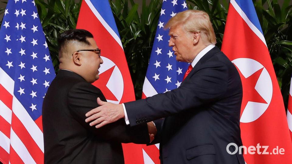 US-Präsident Trump will ein hervorragendes Verhältnis zu Nordkoreas Machthaber Kim haben. (Archivbild) Bild: Evan Vucci/AP/dpa