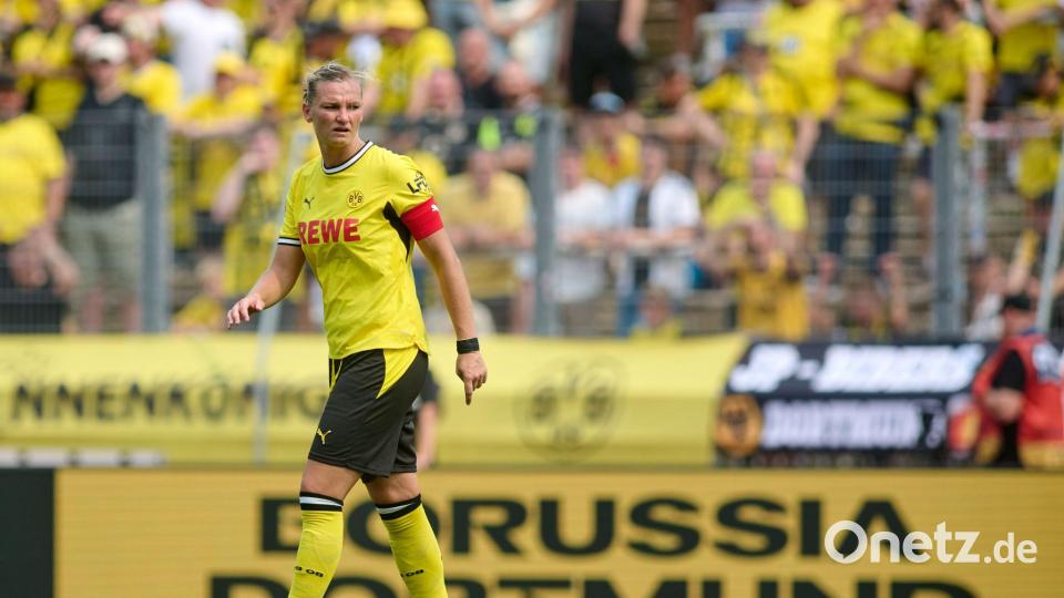 Erfüllt sich im BVB-Trikot einen Kindheitstraum: Alexandra Popp. Bild: Bernd Thissen/dpa