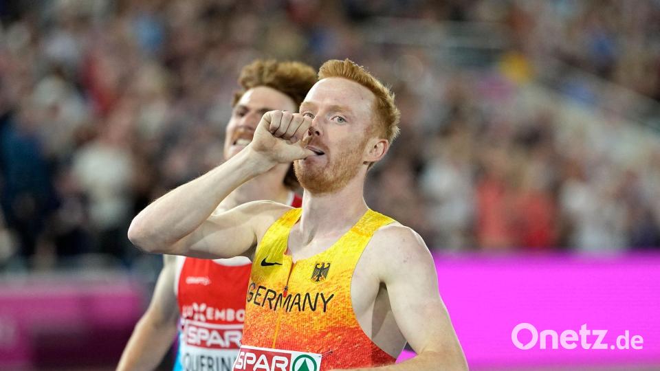 Frederik Ruppert holte EM-Gold über 3.000 Meter Hindernis. Bild: Matthias Schrader/AP/dpa