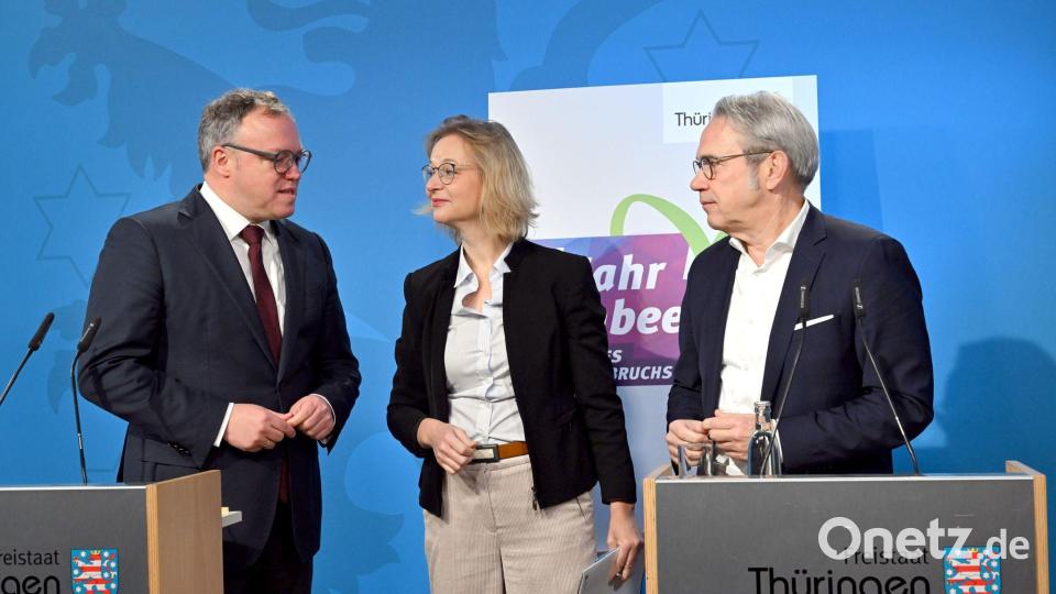 Die Diskussion über die Stabilität der Thüringer Regierungskoalition geht weiter. (Archivbild) Bild: Martin Schutt/dpa