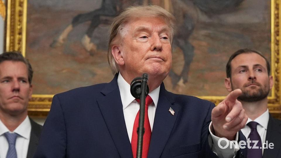 US-Präsident Trump droht dem Iran einmal mehr mit drastischen Worten. Bild: Jacquelyn Martin/AP/dpa