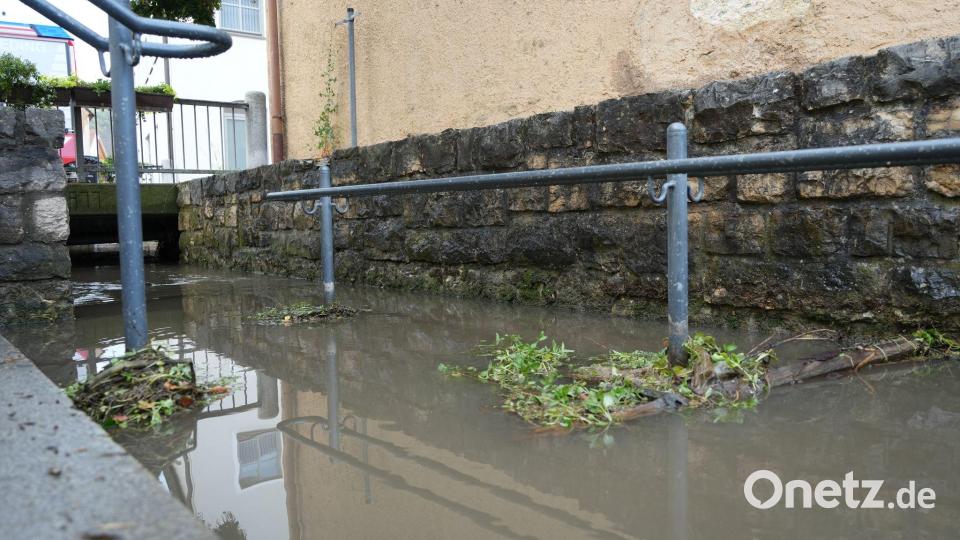 Ein Unwetter hat in Greding in Oberbayern zu Überflutungen geführt. Bild: Felix Kirberg/dpa