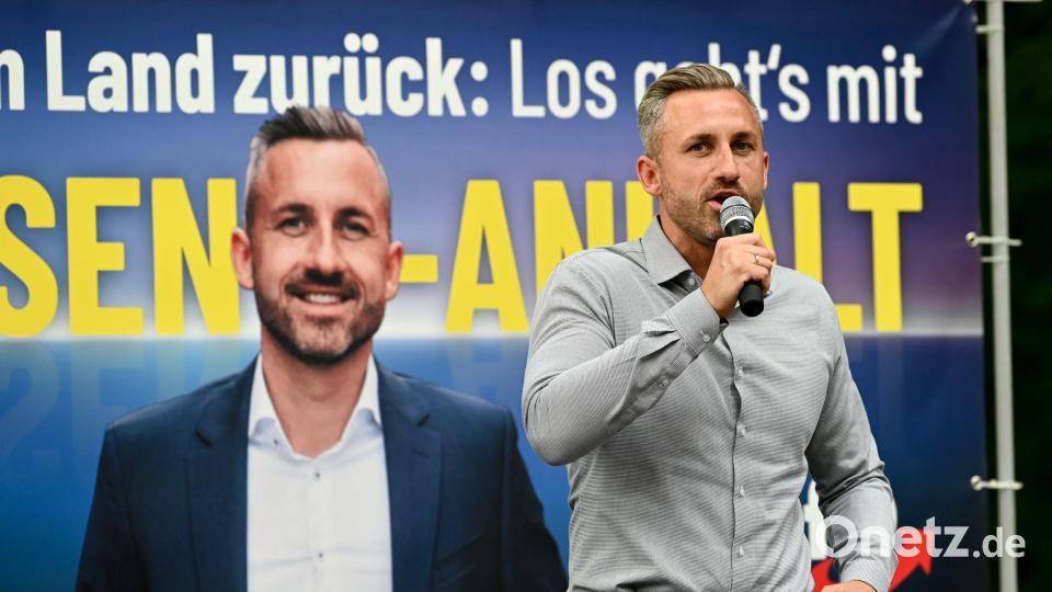 Andere Parteien haben eine Zusammenarbeit mit der AfD ausgeschlossen. Spitzenkandidat Ulrich Siegmund hat als Wahlziel „45 Prozent plus X“ ausgegeben, um eine absolute Mehrheit für eine Alleinregierung zu erreichen. (Archivbild) Bild: Heiko Rebsch/dpa